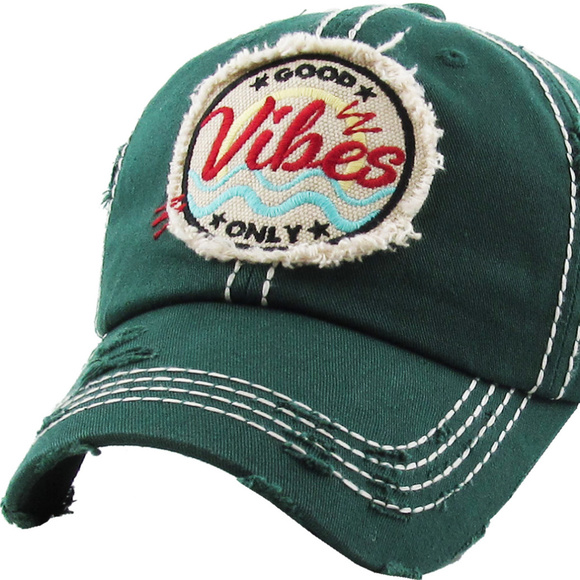 KBETHOS Other - Distressed Good Vibes Only Dad Hat